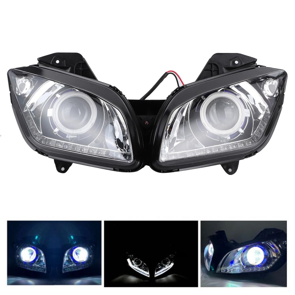 LED Headlight Assembly Bright White Angel Eyes High Low Beam Fit for R15 2012?2016