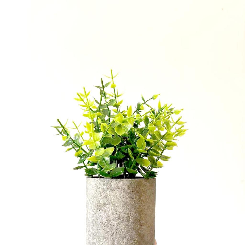 Small Potted Eucalyptus Artificial Plant for Shelf, Desk, or Table Decoration
