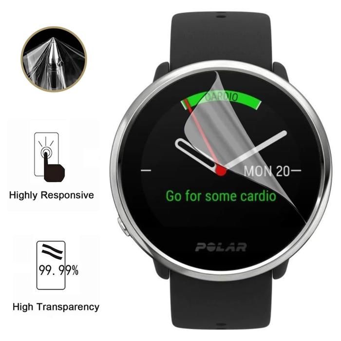 Displayschutz für Polar Ignite - 37,5mm [8er-Pack] Schutzfolie aus Kunststoff, widerstandsfähig, ultradünn, Phonillico