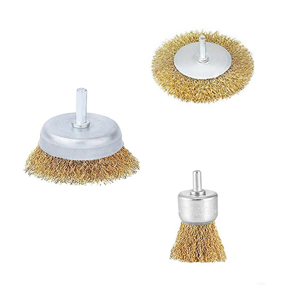 Wire Brush Wheel Cup Brush Set,10 Pcs Coarse Crimped 1/4 Inch Shank Wire Wheel for Drill Attachment