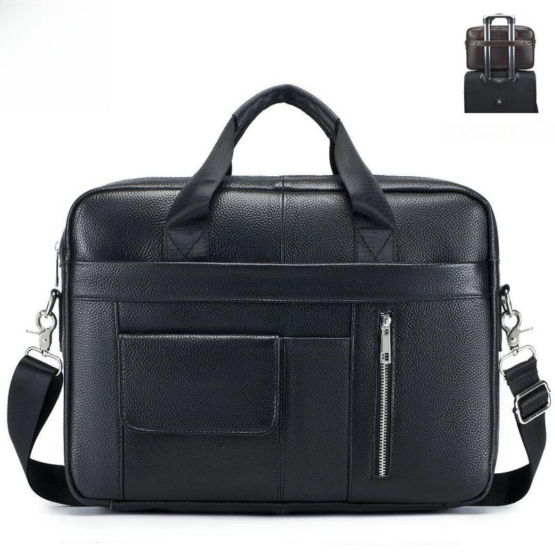 Neue Herren Tasche - Herren Handtasche aus echtem Leder, Laptoptasche aus Rindsleder, 14-Zoll Business Aktentasche mit großem Fassungsvermögen