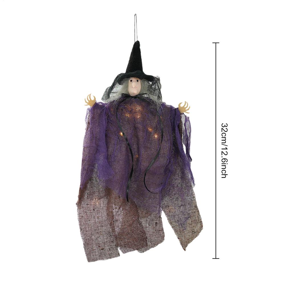 2025 Halloweens Hanging Witch Glowing In the Dark Garden Tree Light-Up Spooky Witch Pendant Creepy Haunted House Prop