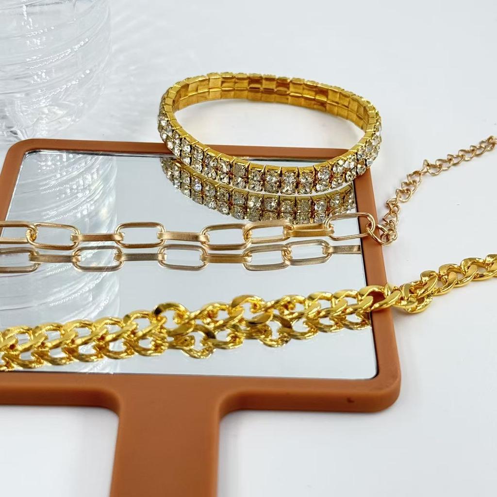 Set di 3 Braccialetti alla Moda Stile Boemo Braccialetto con Zirconi Braccialetto Placcato Oro di Pregio Regalo per Feste Gioielli Regalo di Compleanno