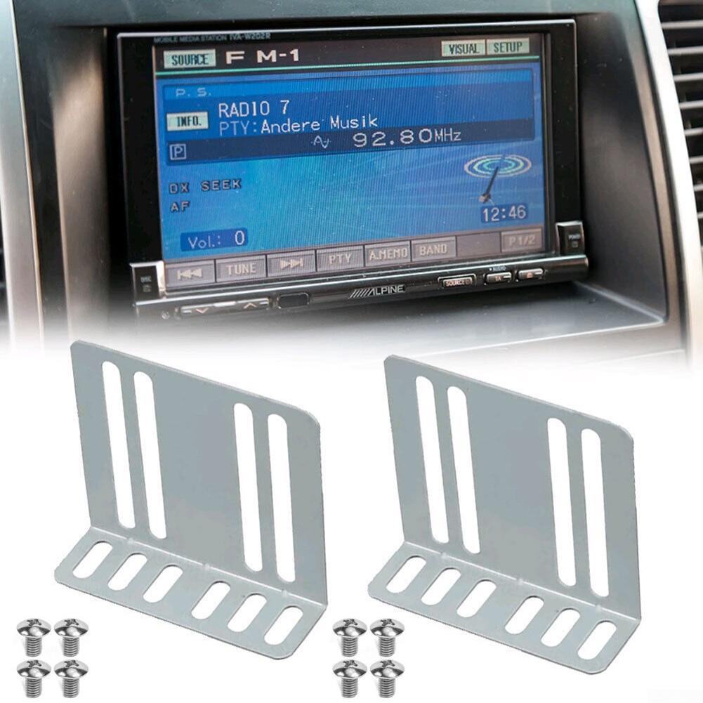 Car Radio Mounting Accessory Replacement Silver 2 Din