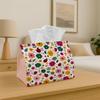 1pc  Folk Decorative Tissue Box with Floral Botanical Colorful Pattern-Fabric Napkin Storage Organizer for Kitchen,,Elegant Decorative Box,Purpose for