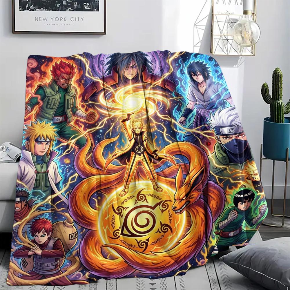 Naruto Print Flannel Blanket, Ultra Soft High Quality All Seasons Warm Throw, Home Decor Cozy Blanket, Perfect Christmas Gift