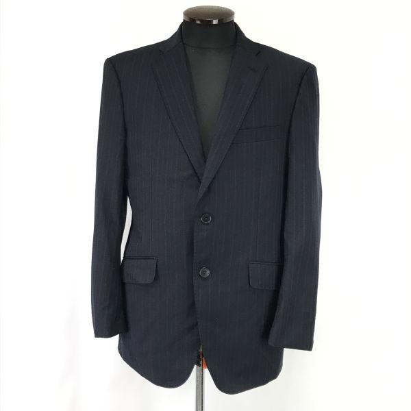 Lini L homme Italian fabric stripe tailored jacket men’s M black autumn winter(USED)