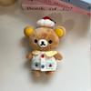 Cartoon Rilakkuma Store Manager Series Cute Cake Bear Diy Backpack Pendant Dress-Up Doll Desktop Ornament Toys Peripheral Gifts