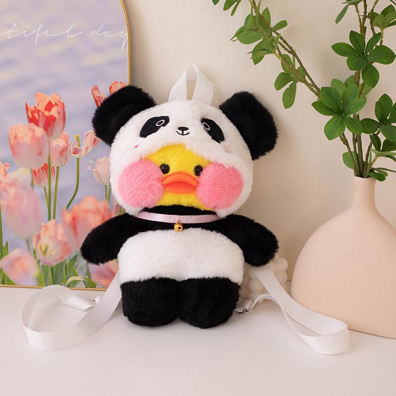 

Ins Internet celebrity girl heart hyaluronic acid duck backpack turned into little yellow duck doll plush toy backpack backpack 30cm 0.22kg