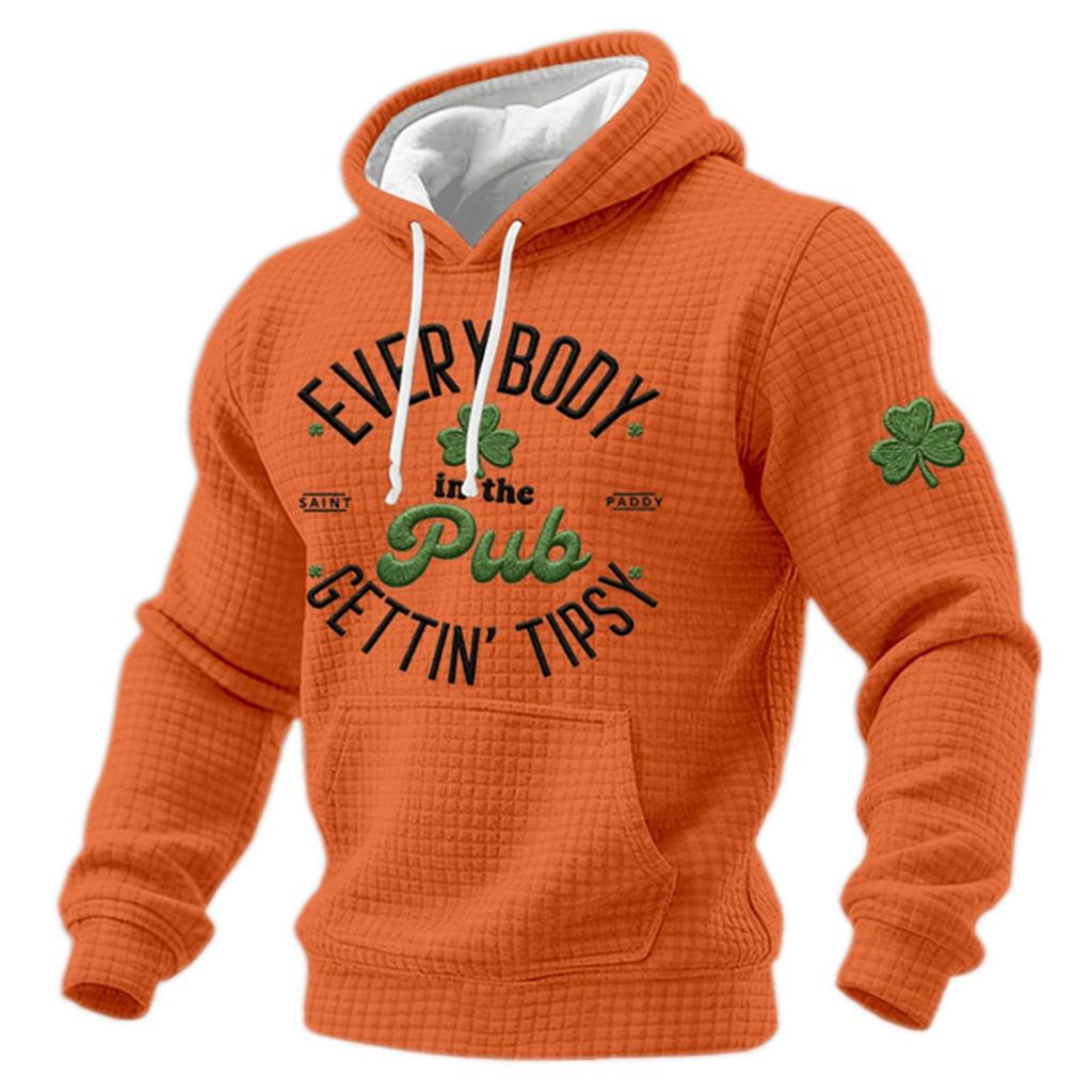 Men Irish Casual Graphic Knit Pullover Casual Shirt Holiday Outfit