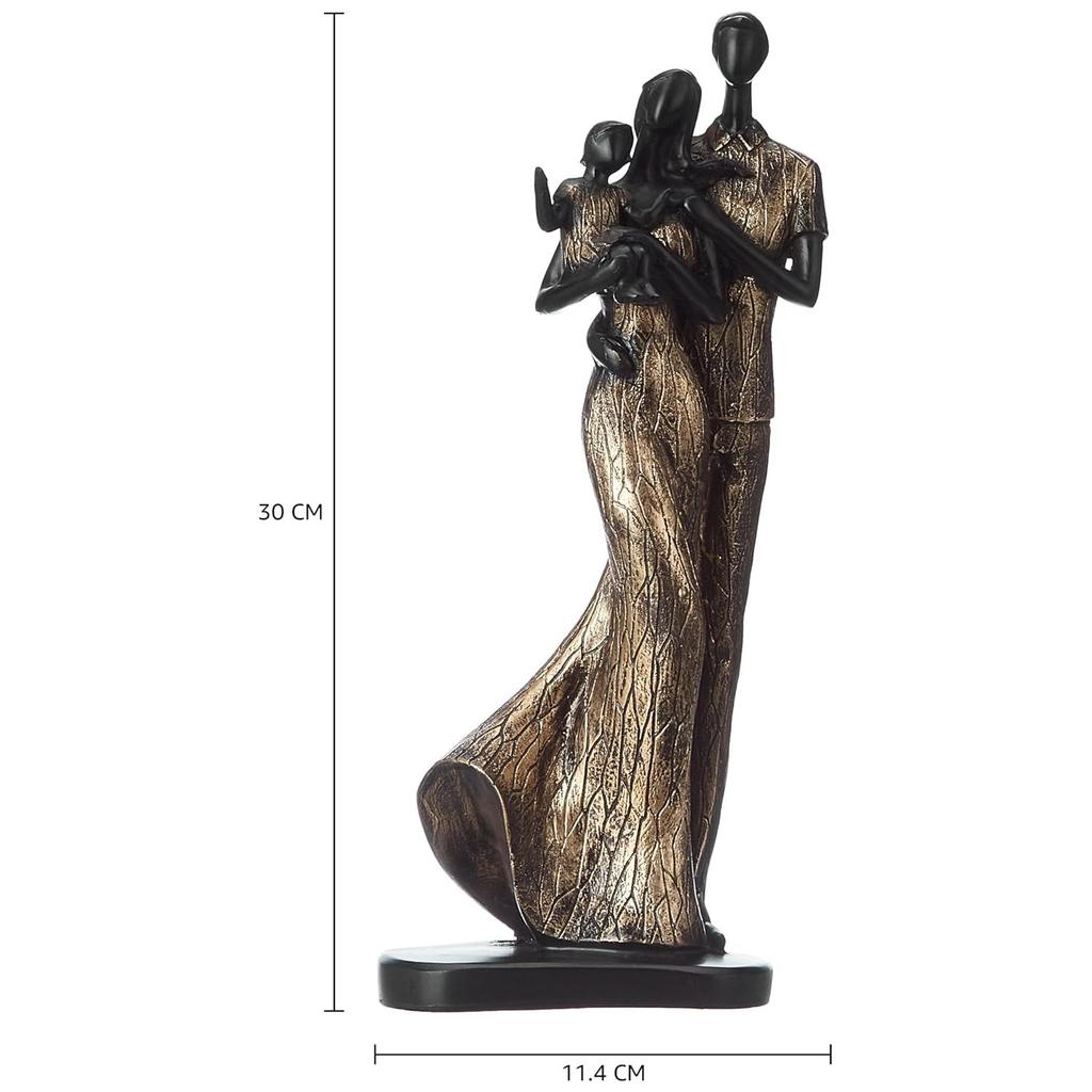 Stylish Loving Couple Resin Romantic Figurine Statue for Home Decor (Pack of 1, Golden Brown)