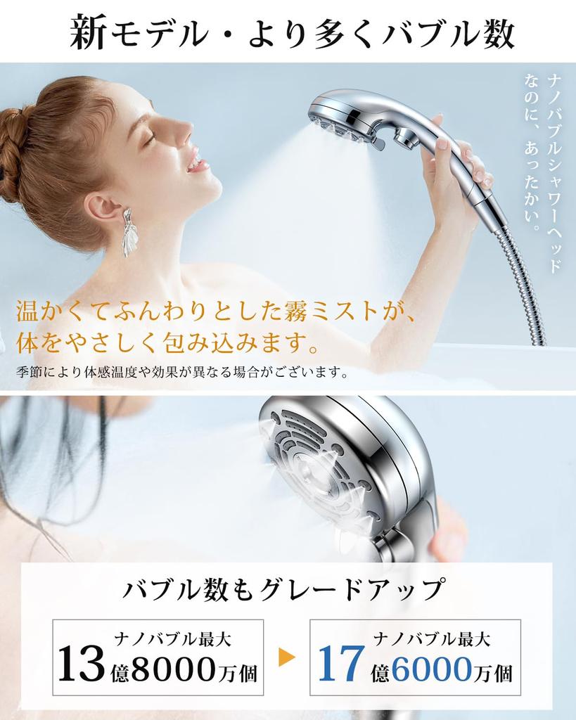 RUNCTY Shower Head Micro-Nano Bubble [6-Stage Water Flow, Ultra-Fine Bubbles Penetrate Deep into Skin, High Cleansing and Ultra Water Saving] Mist Sho