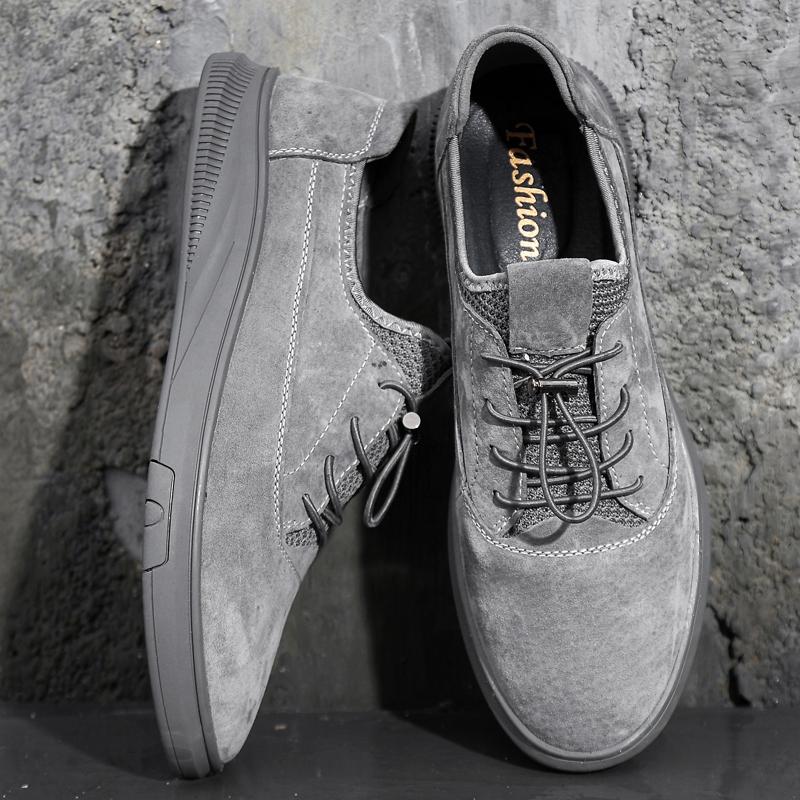 Fashion Versatile Men's Suede Leather Shoes Outdoor Casual Sneakers High-end Fashion Male Treking Footwear New Leisure Walk Men Trainers