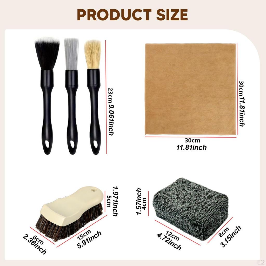 Kit Cleaning Supplies Tools Multifunctional Interior Cleaner Detailing Brushes Set for Steering
