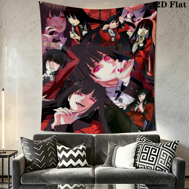 Kakegurui Wall Tapestry Aesthetic Wall Hanging Printed Fabric Blanket Decorative Tapestries for Bedroom Living Room Home Decor