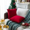 Christmas Theme Cushion Cover for Living Room Sofa (Pack of 2, 16x16 Inch, Dark Red) - Christmas Decor