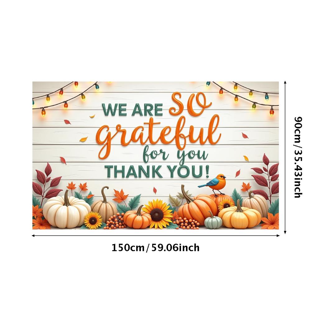 Colorful Pumpkins Harvest Festival Banner Thanksgiving Banner Seasonal Decor for Holiday Party Autumn Festival Indoor Decoration