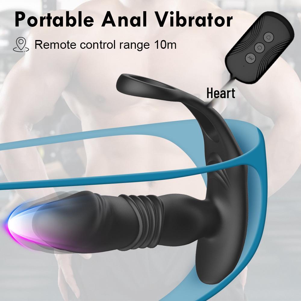 Men's Double Ring Telescopic Prostate Massager with APP Remote Control
