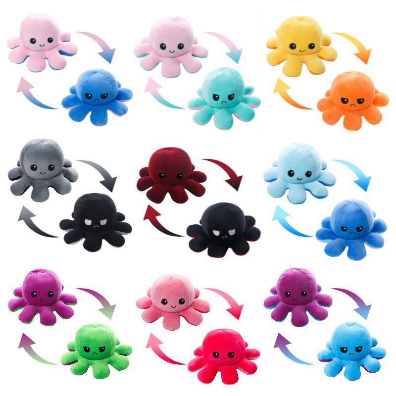 Reversible Double-Sided Octopus Plush Toy