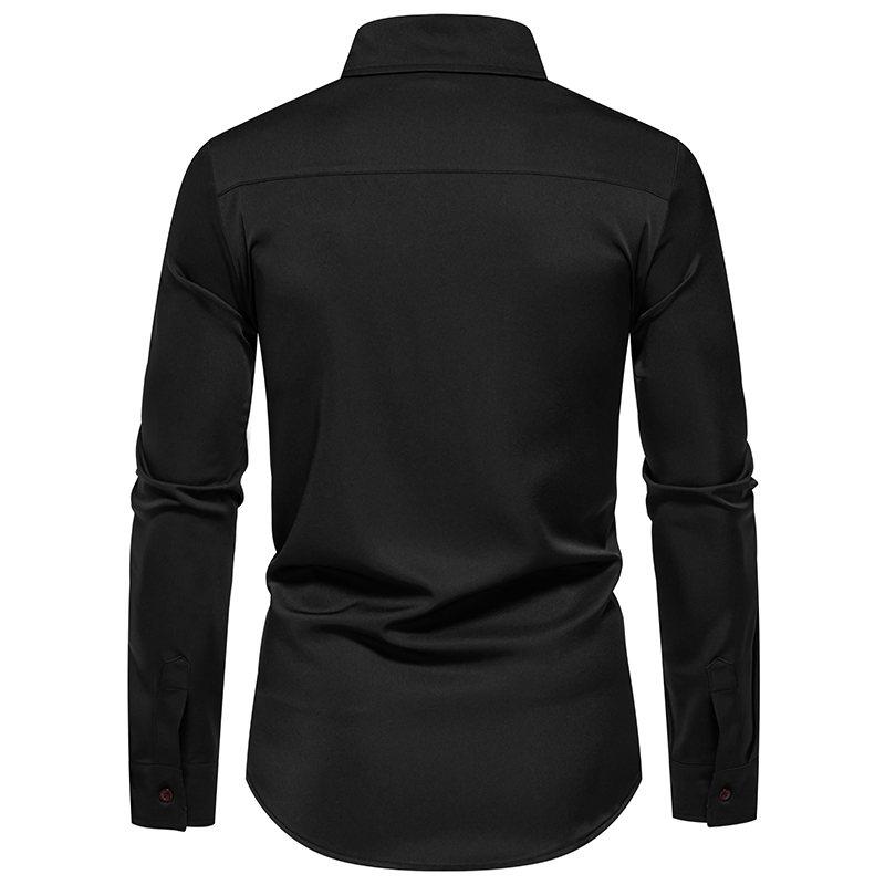 Cozy Up Herren Langarmshirt mit Dreiecksausschnitt und Tasche in Kontrastfarbe