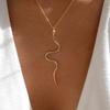 1PCS Punk Long Snake Pendant Necklace Silver Color Unquie Men Women Neck Jewelry Statement Pouplar Choker Necklace Wholesale