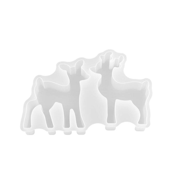 Christmas Deer Silicone Candle Molds Multipurpose Winter Lettering Silicone Molds For Resin Craft Handmade Candle Soap