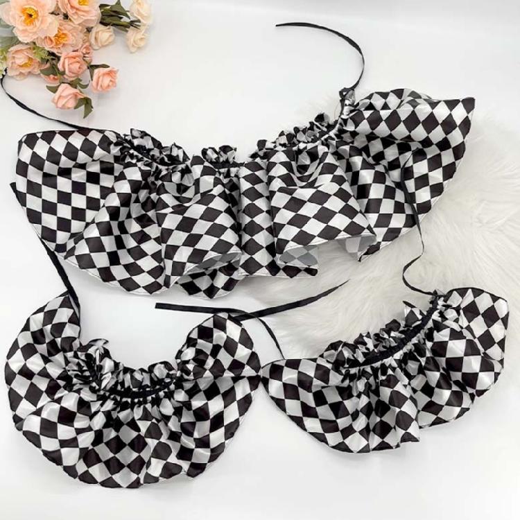 Clown Roleplay Cosplay Costume Outfit Halloween Clown Dressing Up Set Clown Collar Clow Gloves Hand Sleeves