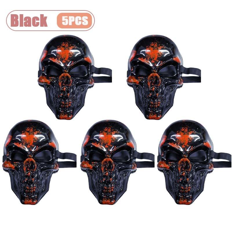 1-10PCS Halloween Horror Skull Mask Creepy Laughing Ghost Face Gold Silver Costume Prop for Party Cosplay Haunted House Decor