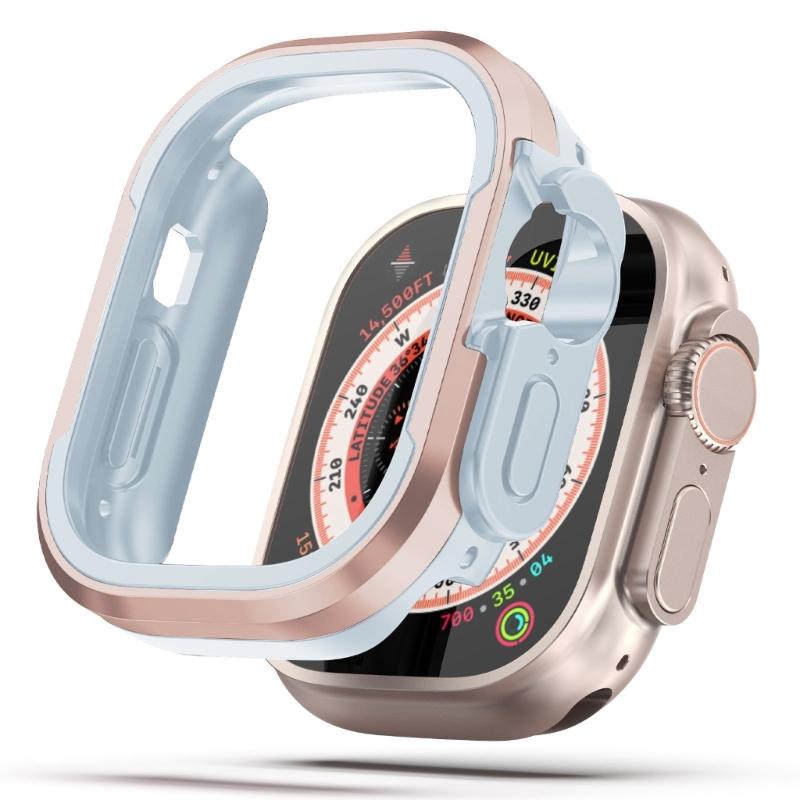 40/41/44/45mm Bumper Case Slim- Protective Cover Lightweight Aluminum & TPU Case Fitting for Watch S8/7/6/5/4/SE2