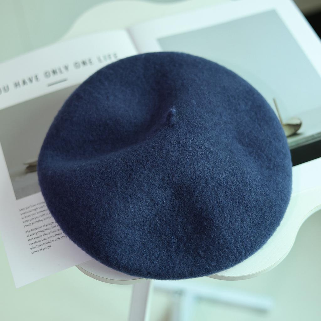 Japanische Hochwertige Verdickte Australische Wollmütze für Herbst und Winter, Sanft und Vielseitig, Soft Girl Einkaufs-Künstler Hut
