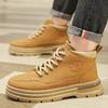 Herren Retro Arbeitsschuhe Winter Dicke Sohle High Top Rutschfeste Freizeitstiefel Lederstiefel Chelsea Desert Wasserdichte Stiefel Winterstiefel Schuhe für Herren