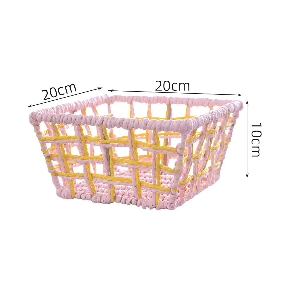 Style Handmade Paper Rope Woven Storage Basket For Jewelry And Snacks Organizer