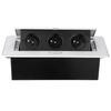 Silver French Standard Pop-up Desktop Power Socket