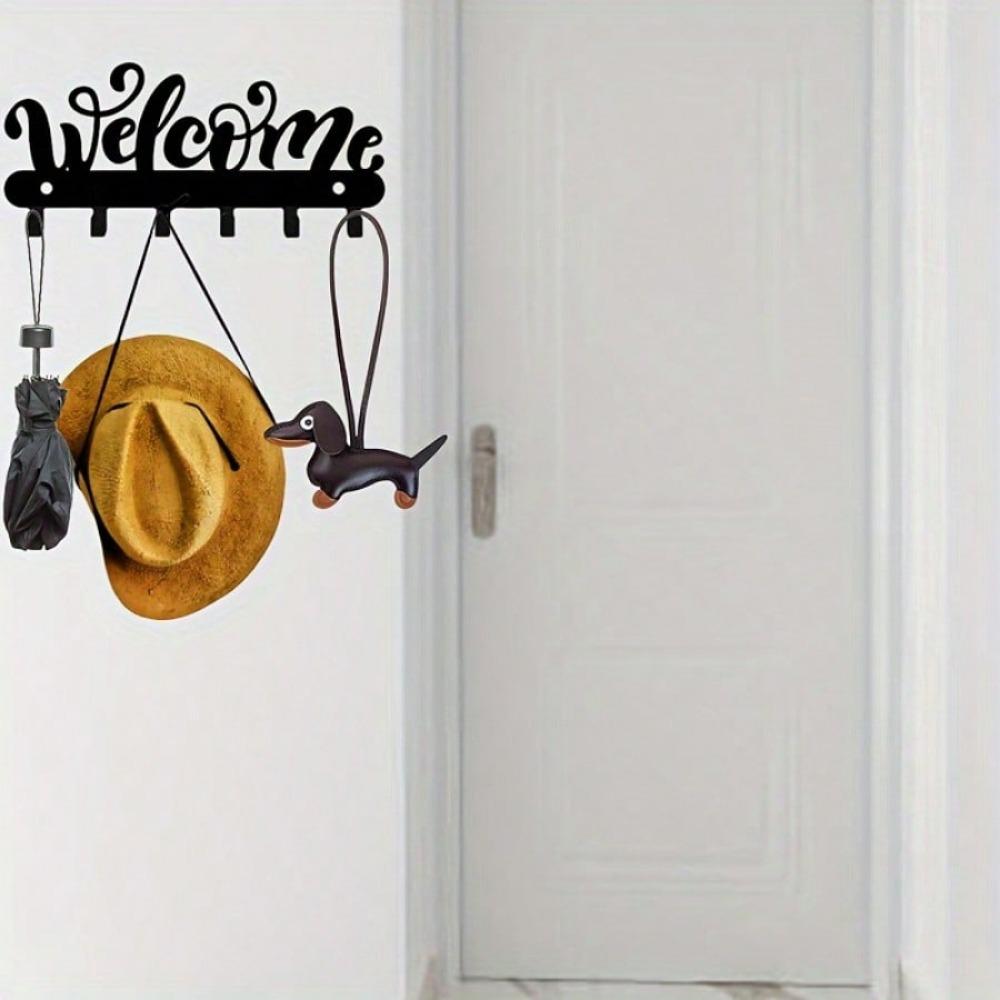 1 Pc Contemporary Metal Welcome Key Holder - Versatile Wall-Mounted Organizer For Keys, Coats, Hats, Towels, Kitchen Utensils