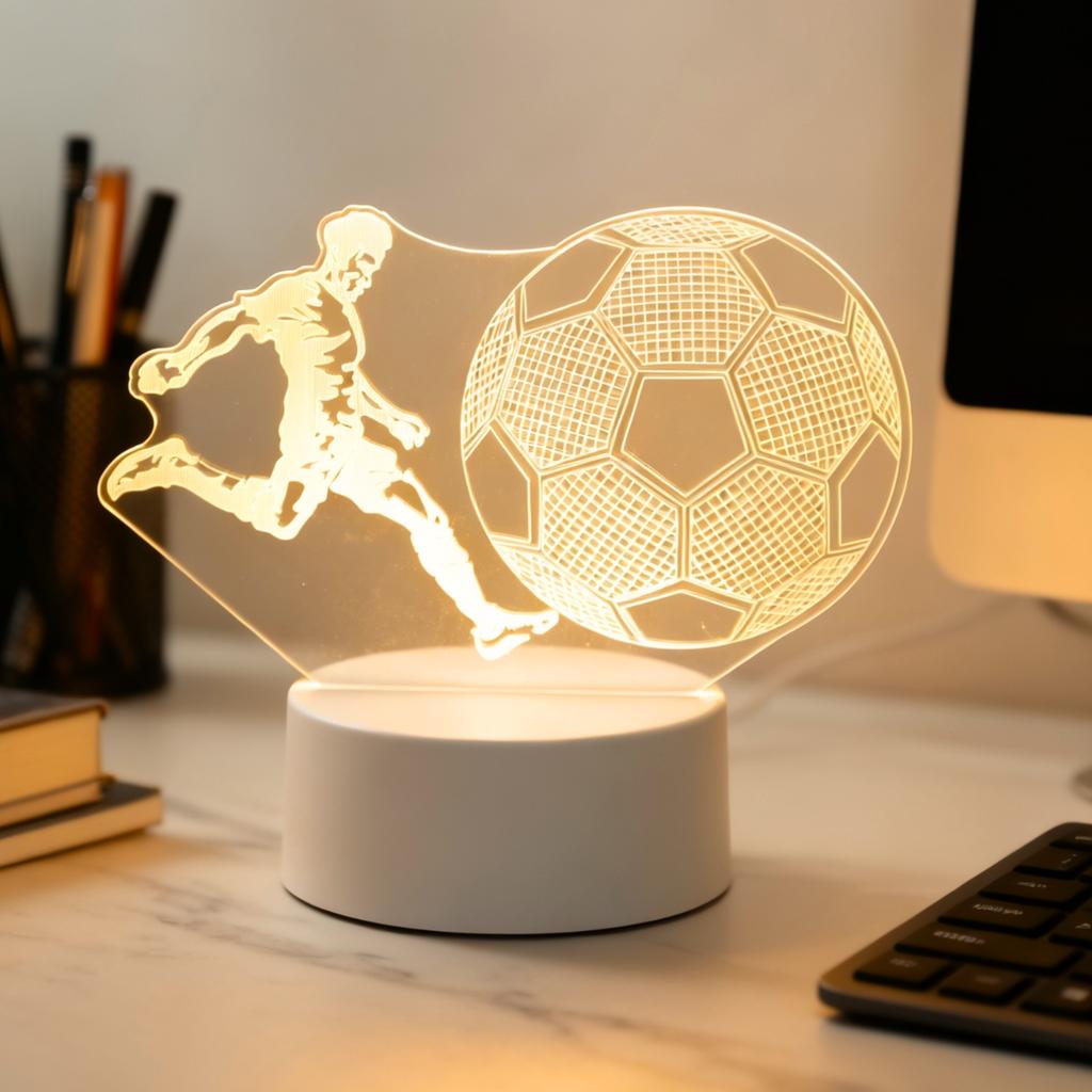 Creative 3D Football Night Light - Desktop, Bedroom Atmosphere, Room Decoration, Novelty, Sports Enthusiast Gift