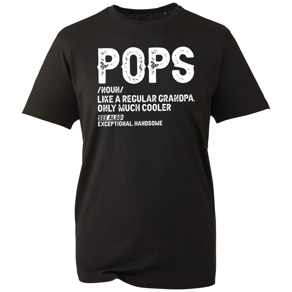 Pops Definition TShirt Funny Fathers Day Gift Grandpa Unisex Black Cotton Tee