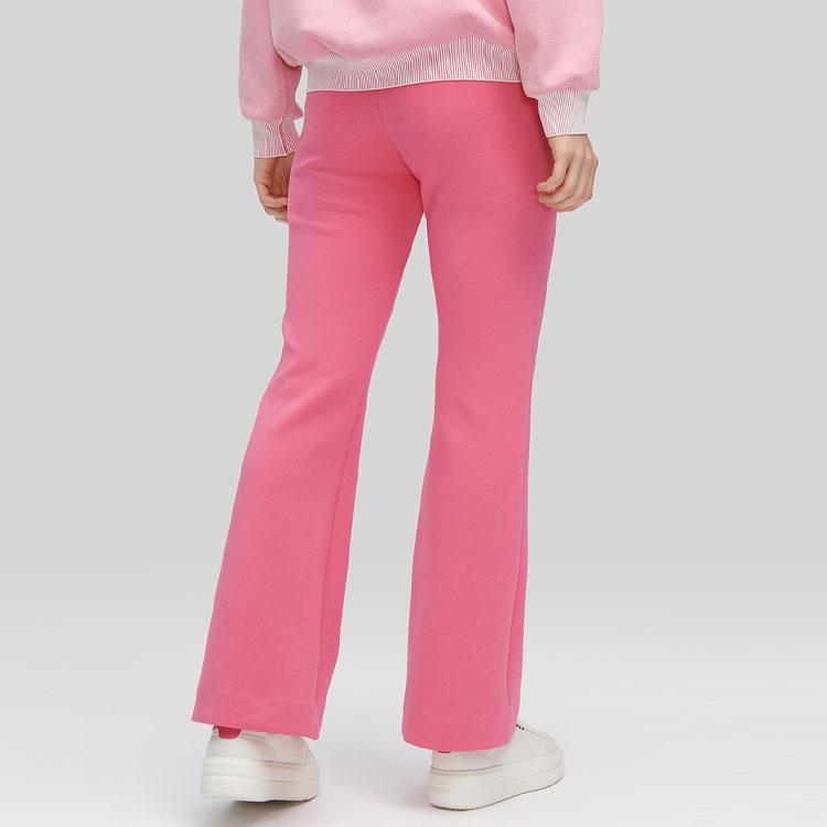 FILA Solid Color Mid Waist Simple Slim Straight Casual Pants Women bottoms Rose-Pink F11W414605F-PC
