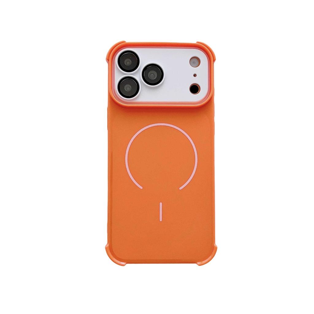 For Magsafe Candy Color Collision Phone Case For iPhone 17 16 15 14 Plus 13 12 11 Pro Max Big Window Four Corner Anti Drop Cover