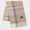 RECLOW MUNM CHECK CASHMERE 100% MUFFLER BEIGE