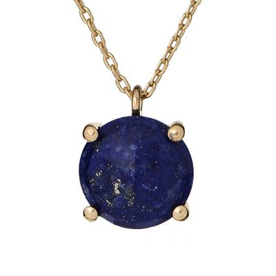 [R5650] - Silver 'Meghan' Lapis Lazuli Necklace - 9 Mm