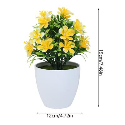 Artificial Potted Plant Small Bonsai Flowers Pot Simulated Tree Ornaments Wedding Home Hotel Office Decoration Indoor Outdoor