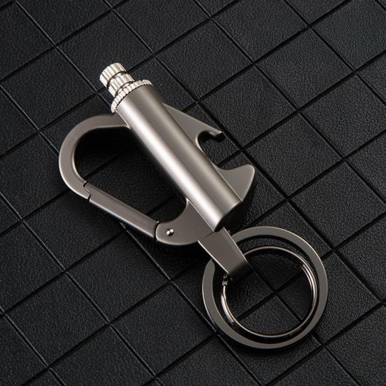 1/2 Pezzi Accendino Portatile Portachiavi Apribottiglie Multiuso Gas Kerosene Non Incluso Campeggio Outdoor Escursionismo Portachiavi in Metallo Portachiavi Sospeso
