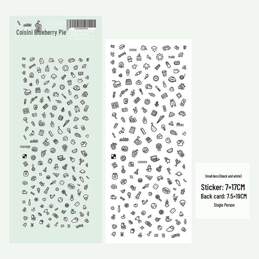 Coisini Cartoon Pattern Deco Stickers - Korean Style Cute Guka Journal DIY Stickers Decals