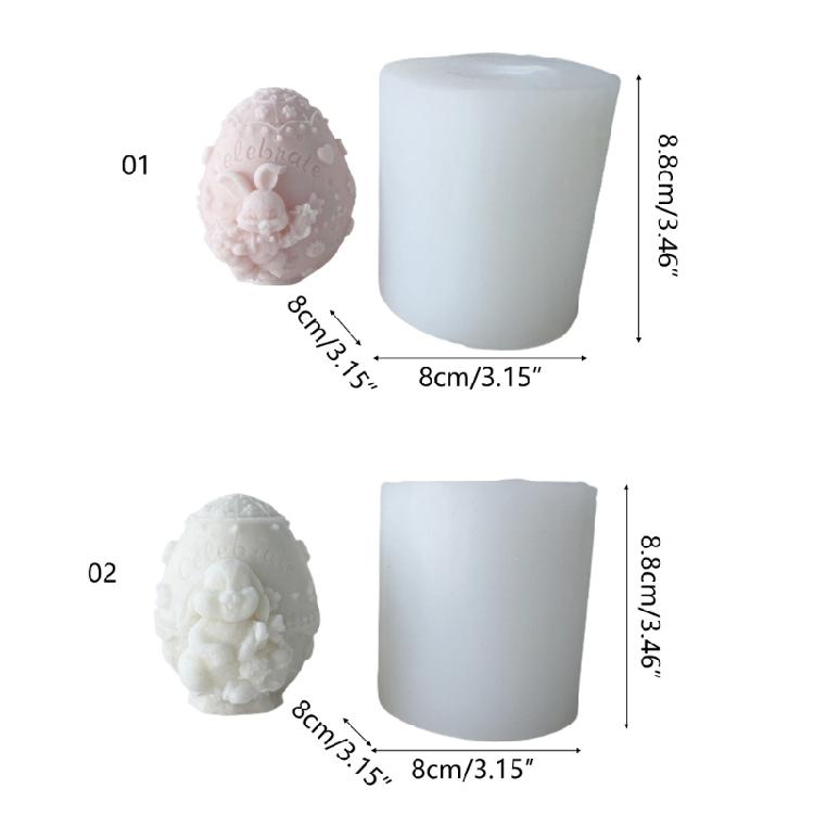 3D Easter Egg Bunny Silicone Candle Mold for Candle Making Handmade Art Craft