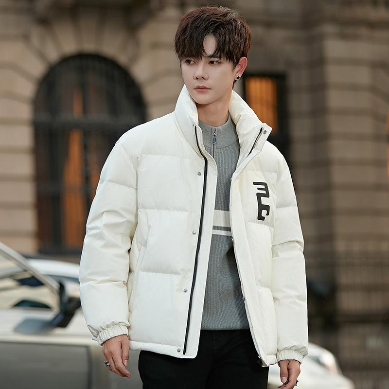 

Зимняя вертикальная пуховая куртка мужская короткая утолщенная холодная одежда белая утиная пуховая одежда для хлеба 3XL белый
