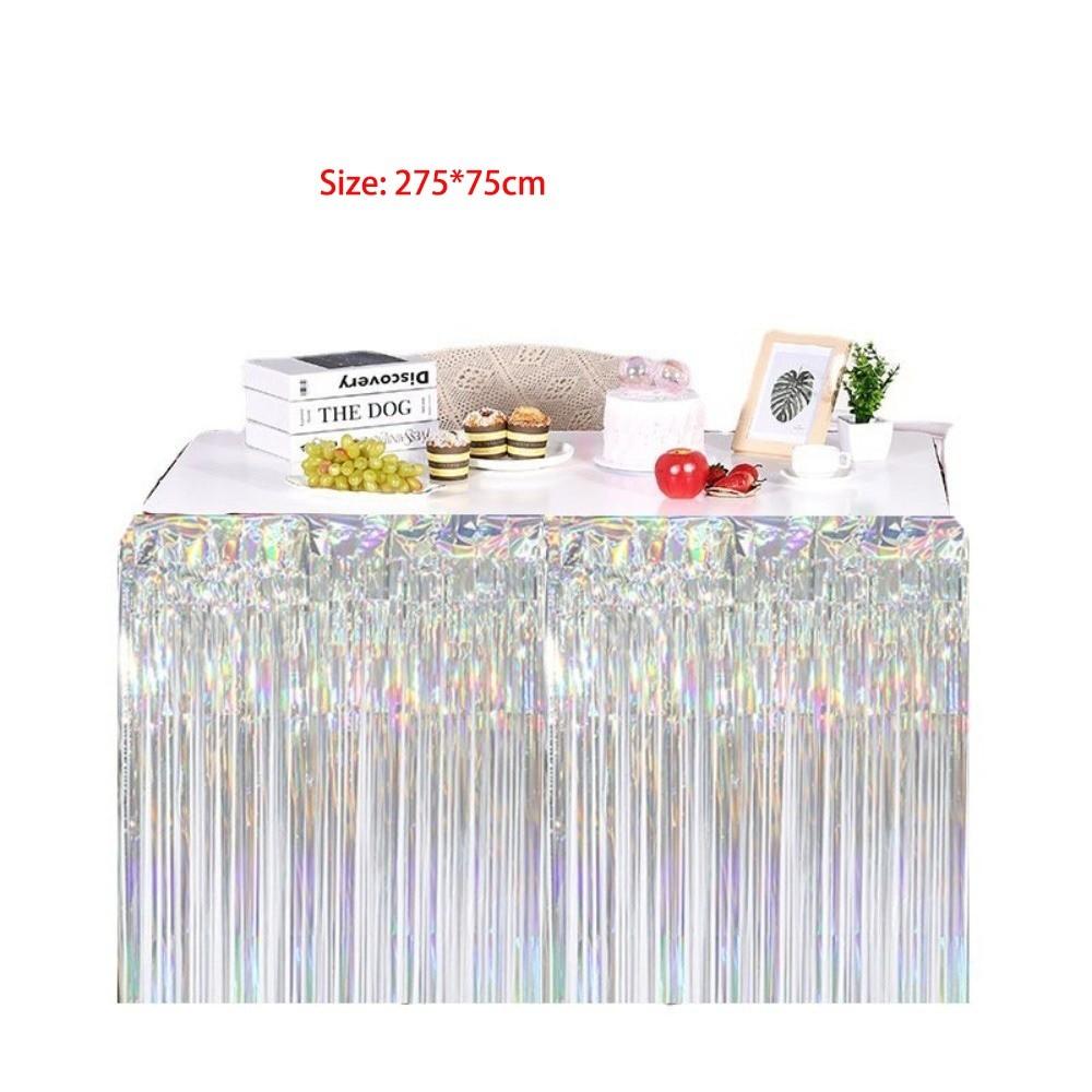 Colorful Table Skirt Tablecloths  For Party Birthday Gatherings Holiday Wedding Decorations
