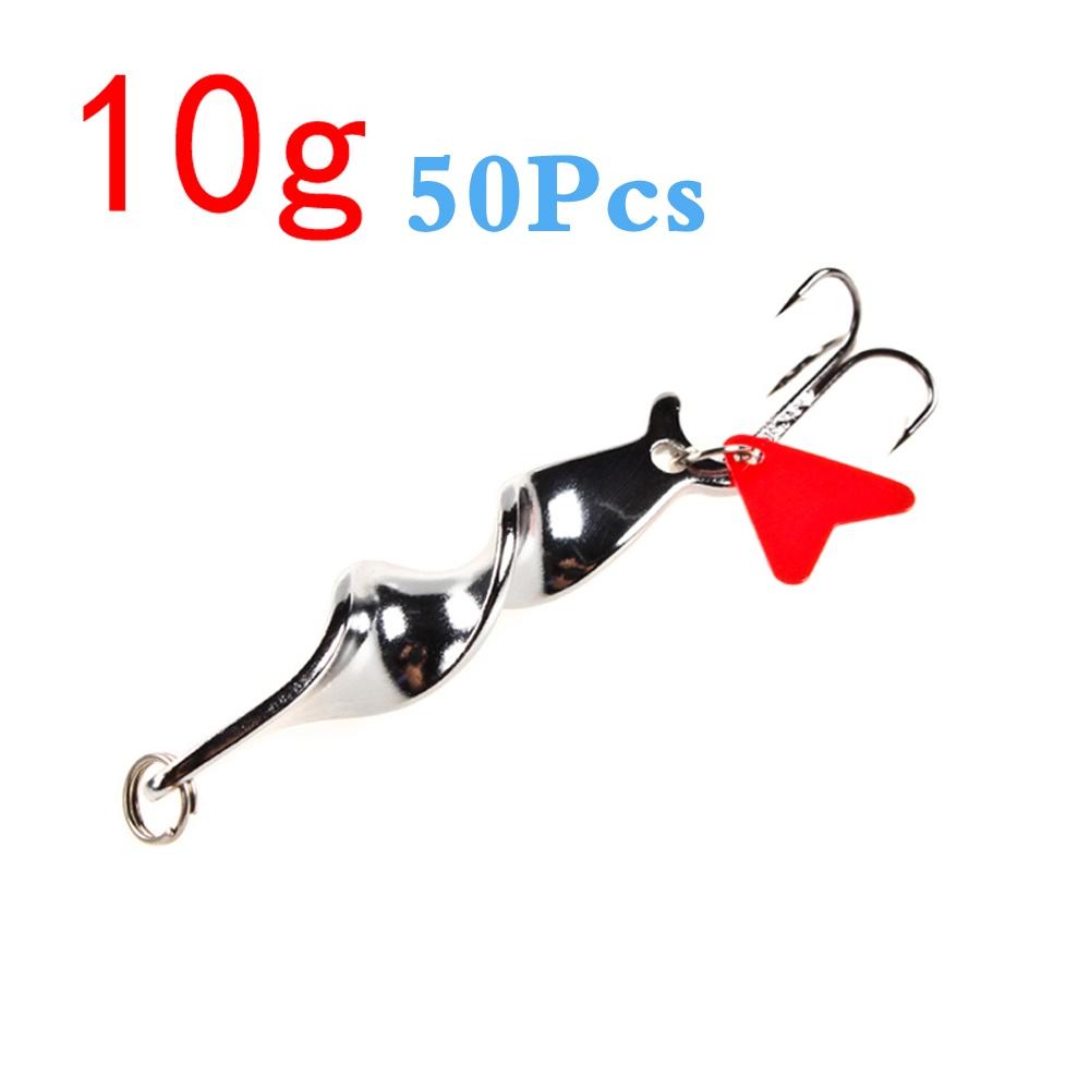 

Creekmoon 50Pcs 360 Degree Rotation Metal Spinner Spoon Fishing Lures Long Shot Trout Hard Bait Sequins Artificial Baits for Fish 10g 14g 21g 28g