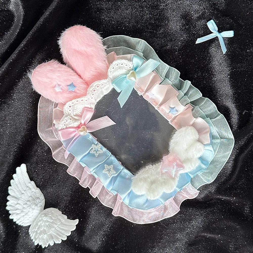 Sweet DIY Plush Card Holder Lolita Anime Lace Photocard Case Idol Display Handmade Photo Protector Case Card
