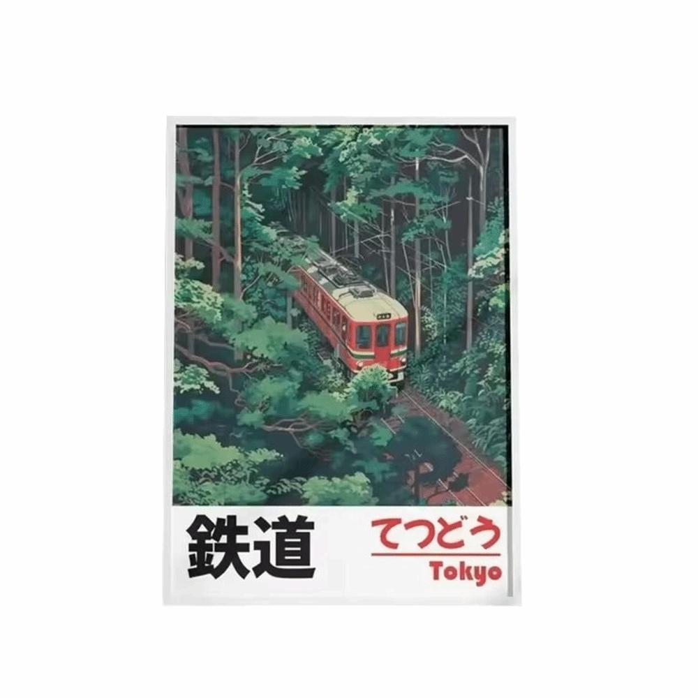 Modern Vintage Print Japanese Landscape Canvas Canvas Printing Anime Railway Wall Art Art Poster Home Decor
