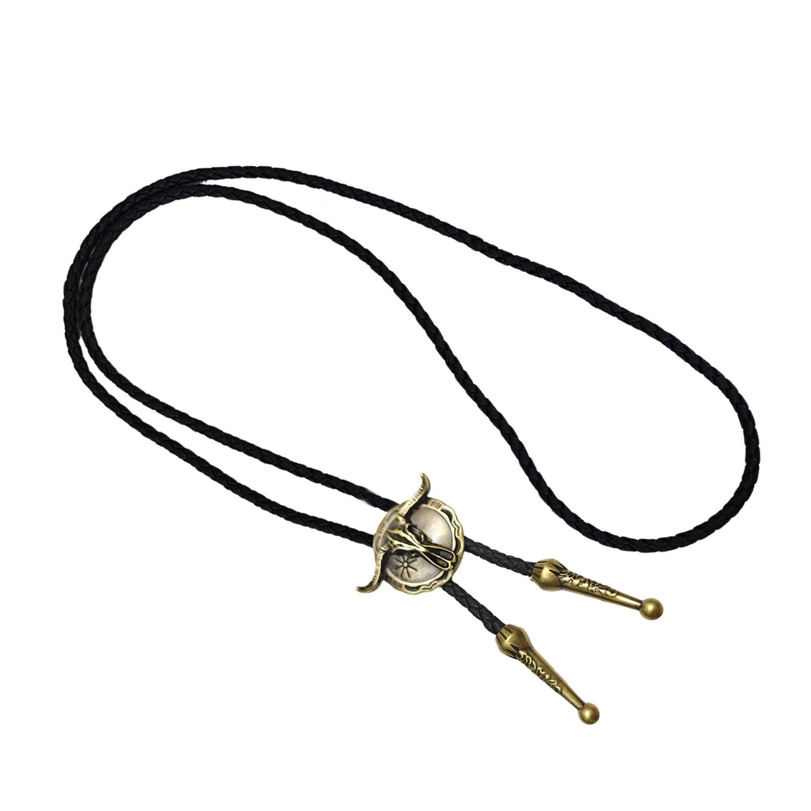 

Western Bull Skull Pendant Tie Formal Event Bolo Tie Music Festival Bolotie Rodeos Costume Neckwear for Special Occasion B